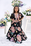Girls embroidered lehenga outfit with organza dupatta