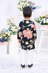 Floral Kurta Pyjama Set for Boys | Designer Kids Ethnic Wear | Kirti Agarwal