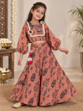 Dusty Rose Floral Lehenga Set