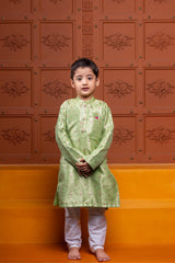 Silk kurtas with white churidar