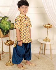 Cotton print kurta with blue pyjama - Kirti Agarwal