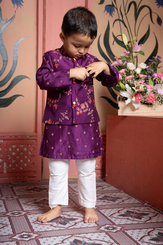 Deep Purple Kurta, Palazzo and Lehenga Sets - Kirti Agarwal
