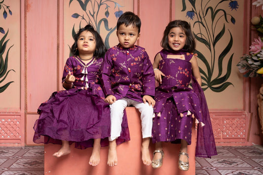 Deep Purple Kurta, Palazzo and Lehenga Sets - Kirti Agarwal