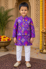 Purple Patola Print Sets for boys and girls