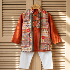 Short Kurta with Jacket and Chudidar