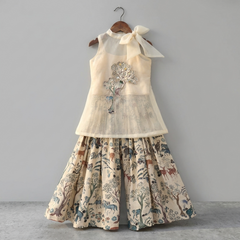 Tree Patchwork Cape With Forest Inspired Palazzo And Top