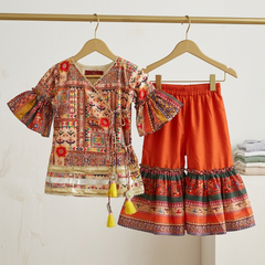Short Angrakha Kurta with Sharara