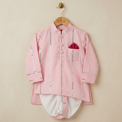 Pink Embroidered Kurta with Dhoti