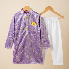Embroidered Velvet Kurta with chudidar