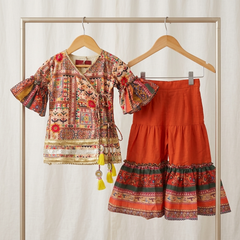 Short Angrakha Kurta with Sharara