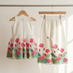Elegant Chanderi Silk Floral Kurta Set & Flared Palazzo.