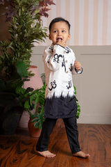 Dual Tone Red and Beige Printed Kurta and Dhoti & Dual Tone Printed Kurta And Pyjama