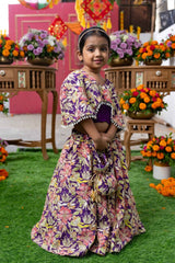 Elegant Embroidered Lehenga with Attached Floral Cape and Matching Potli Bag – Perfect for Weddings, Festivals, and Grand Celebrations - Kirti Agarwal