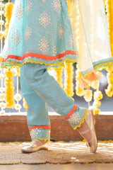 Gorgeous Sequin Work Blue Anarkali - Kirti Agarwal