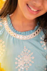 Gorgeous Sequin Work Blue Anarkali - Kirti Agarwal