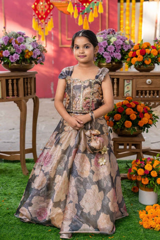 Grace in Bloom: Stunning Floral Gown with Elegant Embellishments for Festive Occasions - Kirti Agarwal