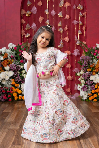 Graceful Glamour: A stunning embroidered lehenga set for your little one's festive sparkle! - Kirti Agarwal