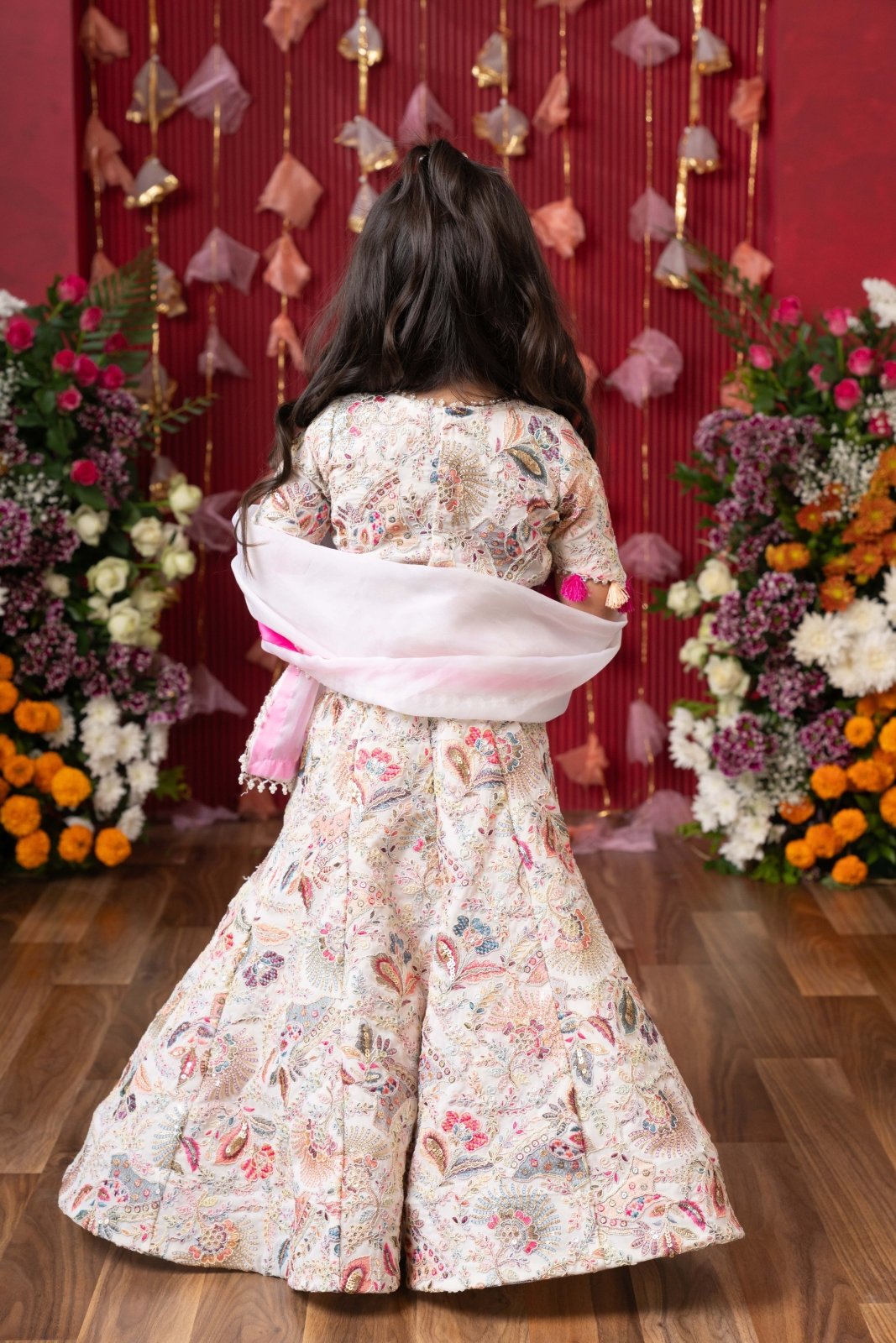 Graceful Glamour: A stunning embroidered lehenga set for your little one's festive sparkle! - Kirti Agarwal