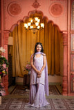 Graceful lilac sharara set with gold embroidery and a dreamy dupatta - Kirti Agarwal
