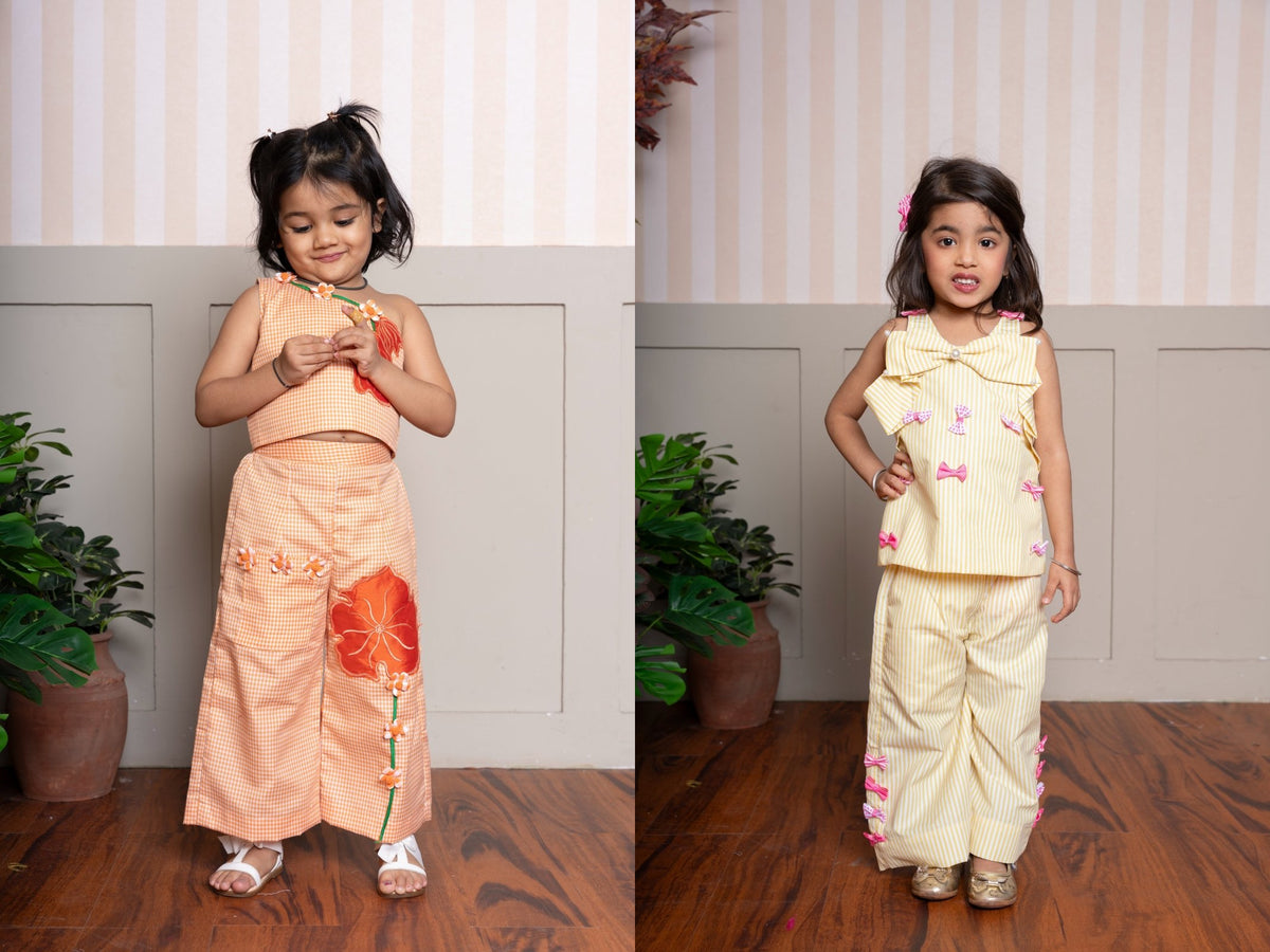 Pure Cotton Coord Sets - Yellow, Orange