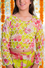 Pearl embroidered crop top with Sharara - Kirti Agarwal