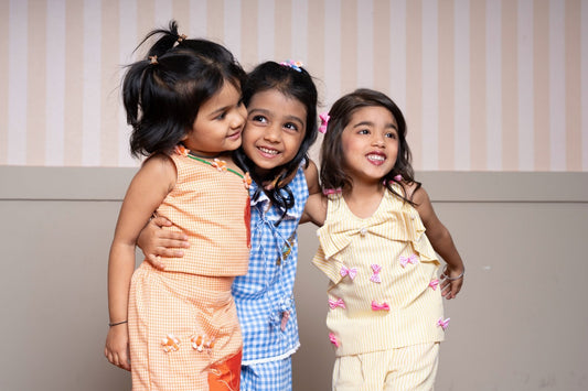 Pure Cotton Coord Sets - Blue, Yellow, Orange and Red - Kirti Agarwal