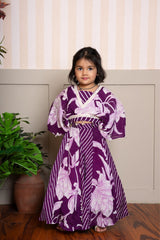 Red Stylish Printed Top And Flared Lehenga & Purple Stylish Printed Top And Flared Lehenga