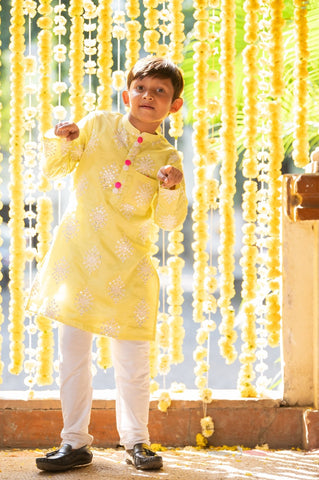 Sequin thread work kurta with pyjama - Kirti Agarwal