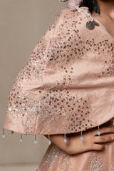 Shawl style Cape with beaded work and pleated Lahenga - Kirti Agarwal