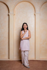 Sleeveless Beads Embroidered Embellished Kurti With Shimmery Palazzo - Kirti Agarwal