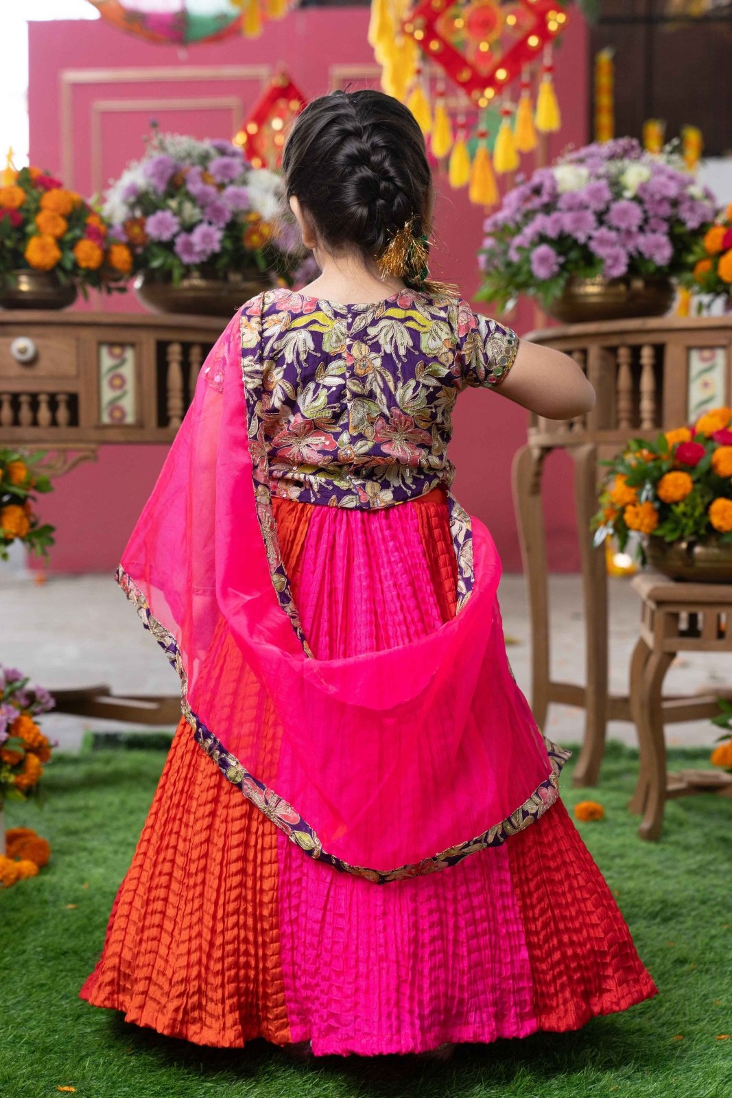 Vibrant Festive Lehenga Set with Mirror Work and Colorful Embroidery for Your Little Diva - Kirti Agarwal