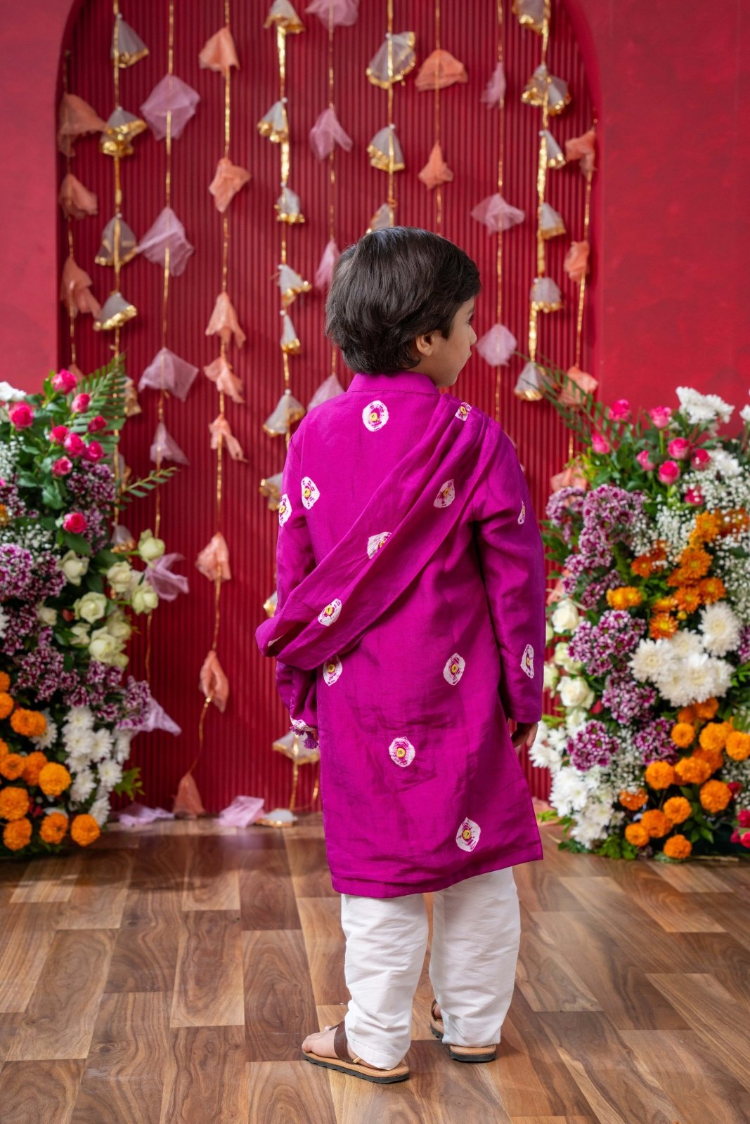 Vibrant Magenta Kids Festive Kurta Set - Kirti Agarwal