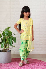Chanderi Kurta with Batik Print Dhoti - Kirti Agarwal