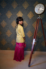 Check Embroidered Blazer style top with Sharara - Kirti Agarwal