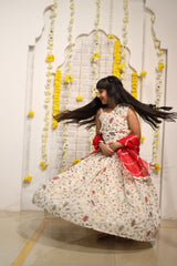 Embroidered Lahenga with beaded crop top and dupatta - Kirti Agarwal