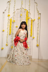 Embroidered Lahenga with beaded crop top and dupatta - Kirti Agarwal