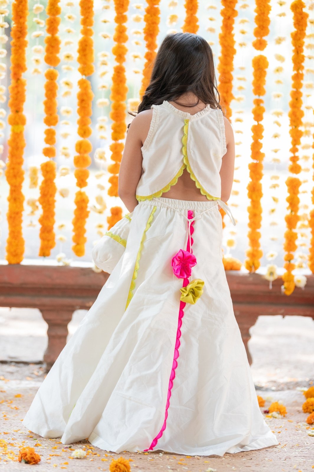 Exquisite Floral Embroidered Top And Lehenga With Potli Bag - Kirti Agarwal