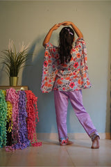 Flower Print Kaftan with pants - Kirti Agarwal
