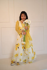 Flower printed Ghagra with different Sleeves - Kirti Agarwal