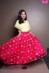 Frilly Top And Mirror Work Lehenga - Kirti Agarwal