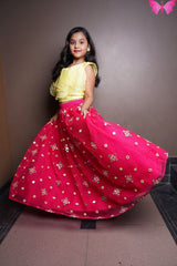Frilly Top And Mirror Work Lehenga - Kirti Agarwal