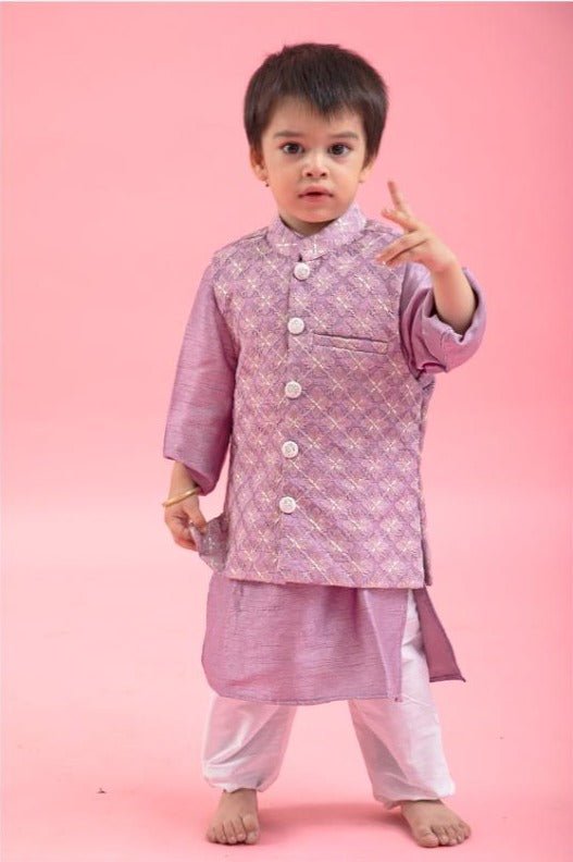 Heavy Embroidered Jacket with Silk Kurta and Chudidar - Kirti Agarwal