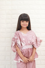 Kaftan Styled brown Top with Palazzo Pants - Kirti Agarwal