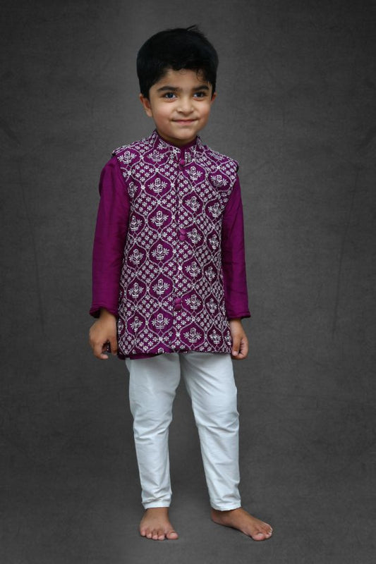 Kurta And Churidar With Embroidered Jacket - Kirti Agarwal