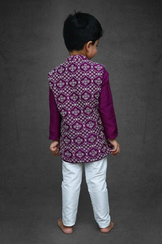 Kurta And Churidar With Embroidered Jacket - Kirti Agarwal