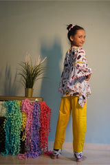 Makeup Print Kaftan with Pants - Kirti Agarwal