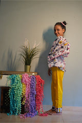 Makeup Print Kaftan with Pants - Kirti Agarwal