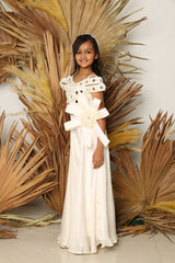 Mirror work cross over pattern jumpsuit - Kirti Agarwal