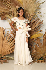 Mirror work cross over pattern jumpsuit - Kirti Agarwal