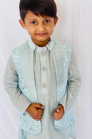 Open Jacket Embroidered Kurta with Pajama - Kirti Agarwal